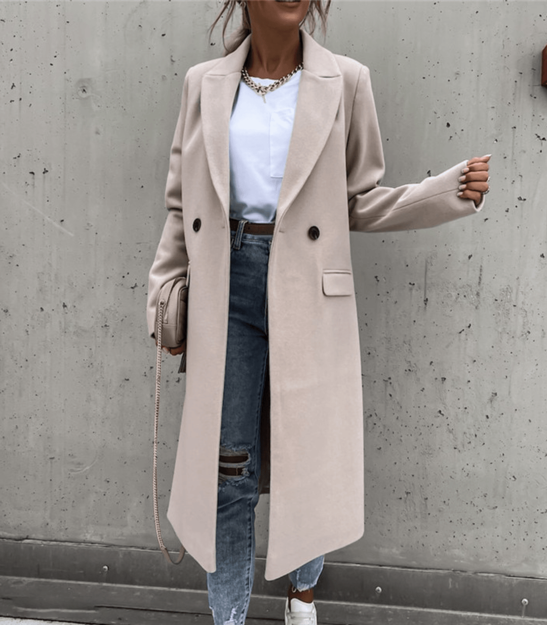 R&B | Wollmantel mit Taschen und Knöpfen