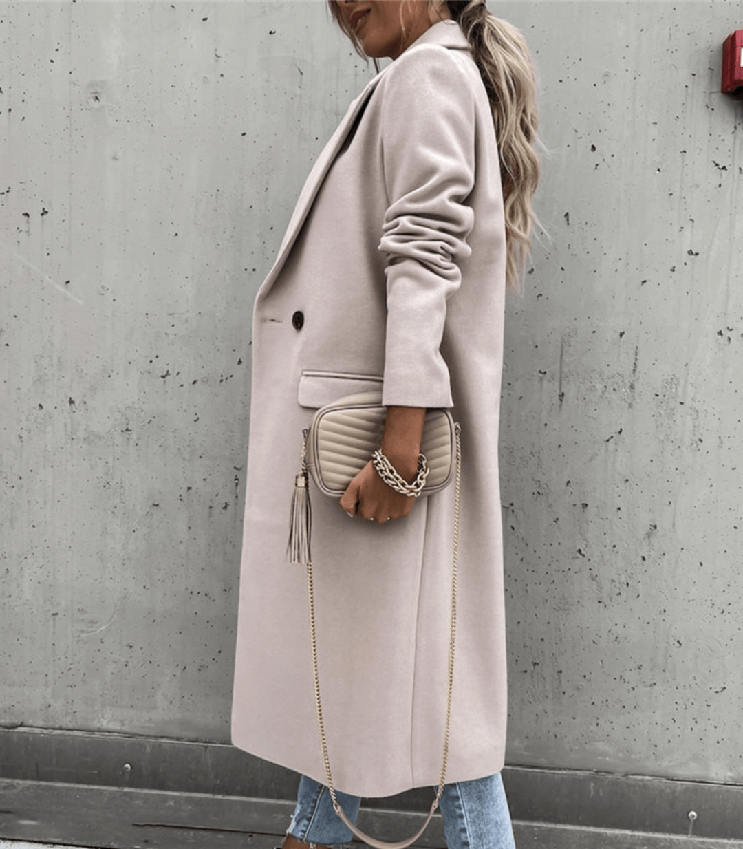 R&B | Wollmantel mit Taschen und Knöpfen