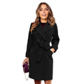 R&B | Langer Doppelreiher-Woll-Look-Mantel für Frauen
