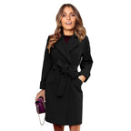 R&B | Langer Doppelreiher-Woll-Look-Mantel für Frauen