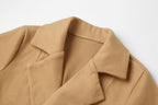 R&B | Langer Doppelreiher-Woll-Look-Mantel für Frauen