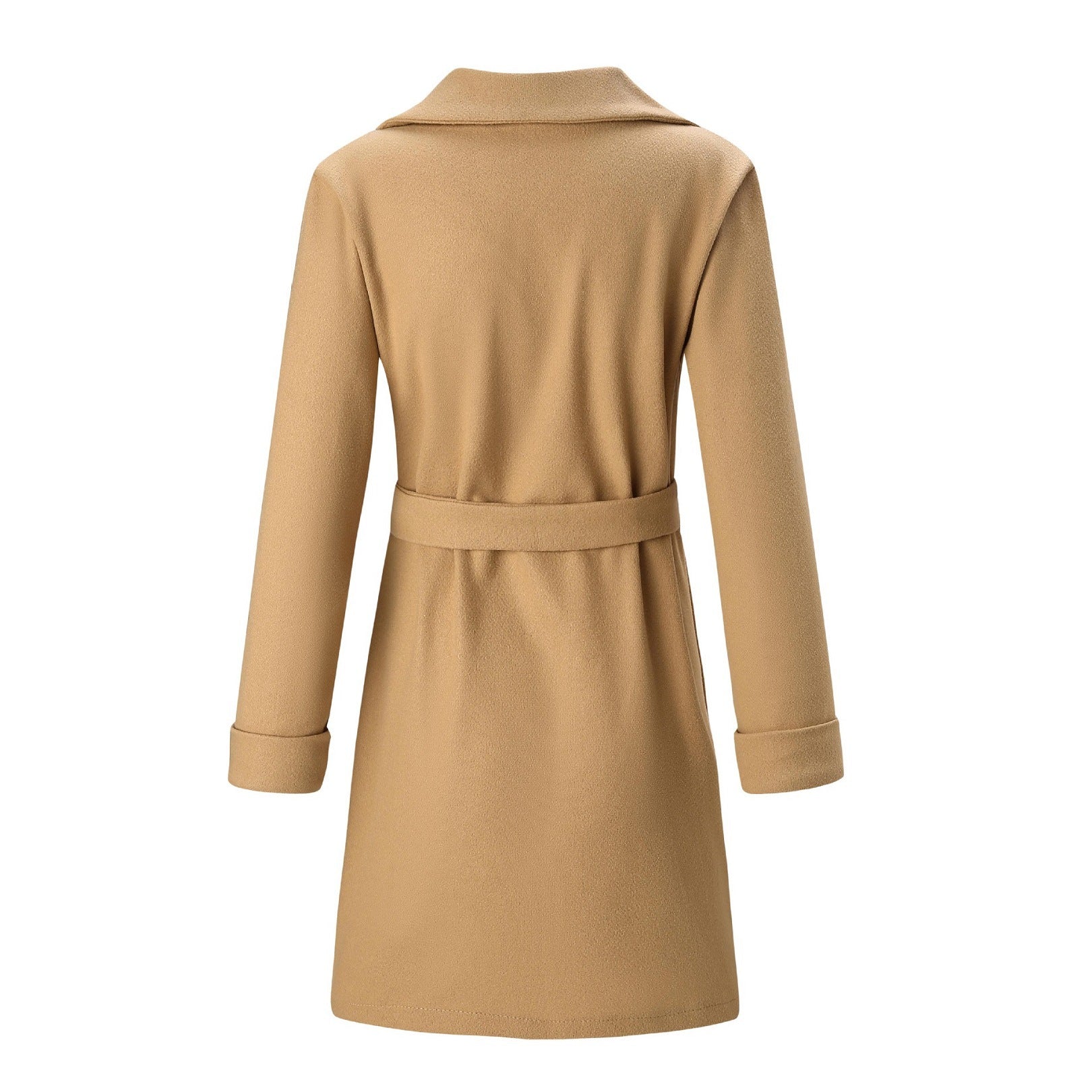 R&B | Langer Doppelreiher-Woll-Look-Mantel für Frauen