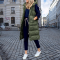 R&B | Langer Gepolstertes Gilet mit Kapuze und Taschen