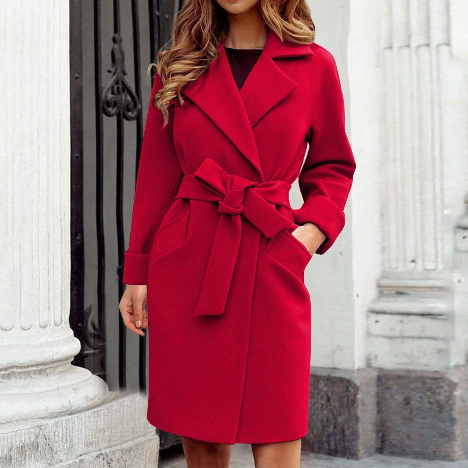 R&B | Langer Damen Trenchcoat Winterjacke