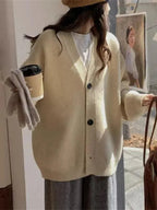 R&B | Knopf Vielseitiger Damen Strickjacke Pullover