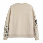 R&B | Loose-Fit Wolle-Druckpullover
