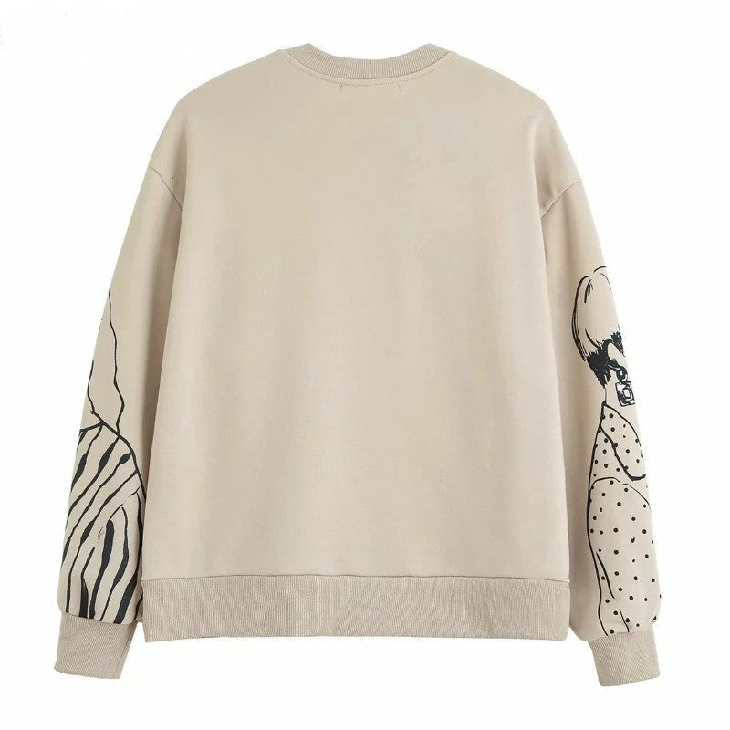 R&B | Loose-Fit Wolle-Druckpullover
