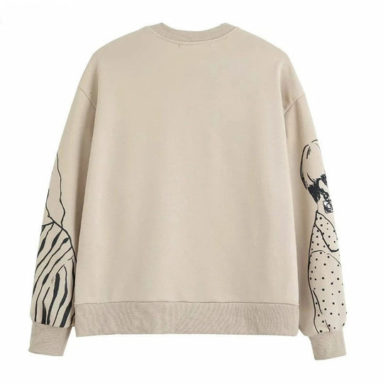 R&B | Loose-Fit Wolle-Druckpullover