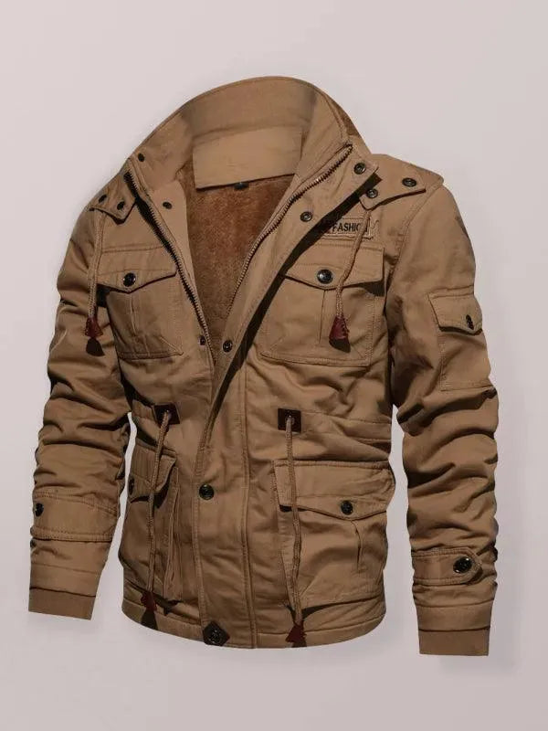 R&B | Lockere Stehkragen Kapuzenjacke für Herren Winter