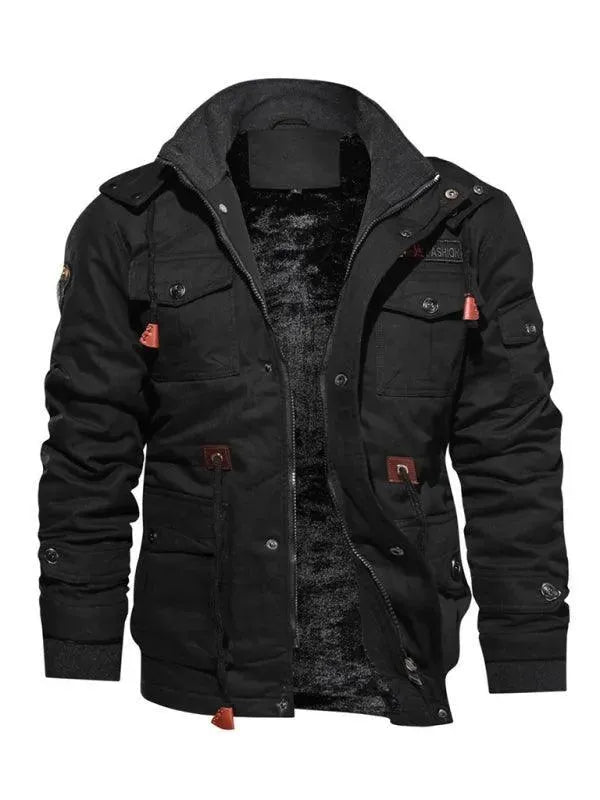 R&B | Lockere Stehkragen Kapuzenjacke für Herren Winter