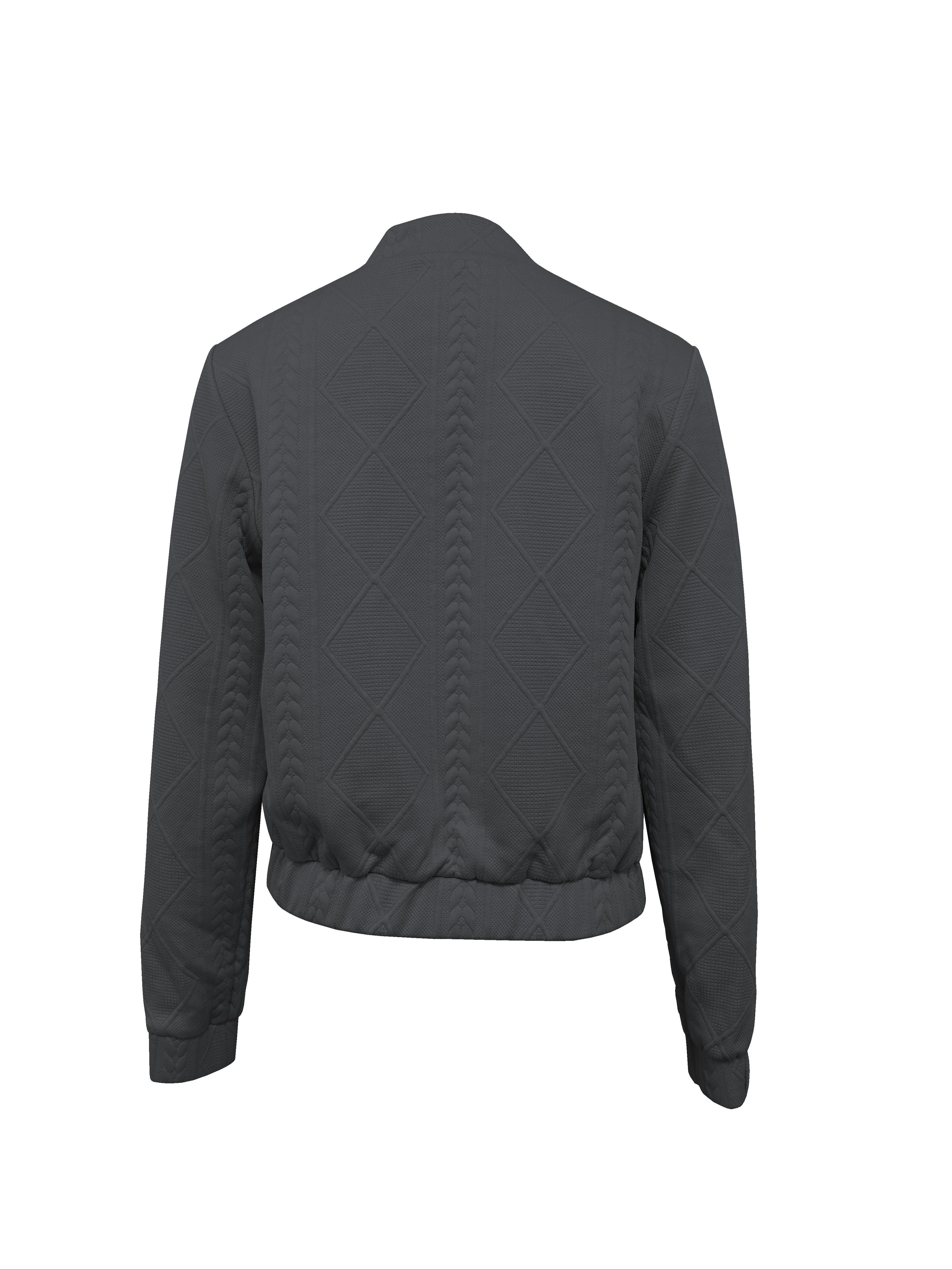 R&B | Lässige Bomberjacke mit Einfarbigem Textur