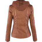 R&B | Elegante Leder Damenjacke mit Kapuze