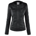 R&B | Elegante Leder Damenjacke mit Kapuze