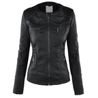 R&B | Elegante Leder Damenjacke mit Kapuze