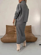 Stylischer Rollkragenpullover Set [Sweater+Kleid]