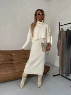 Stylischer Rollkragenpullover Set [Sweater+Kleid]