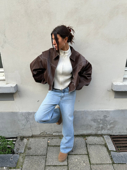 R&B | Übergröße Jacke mit Reißverschluss und Eleganter Optik