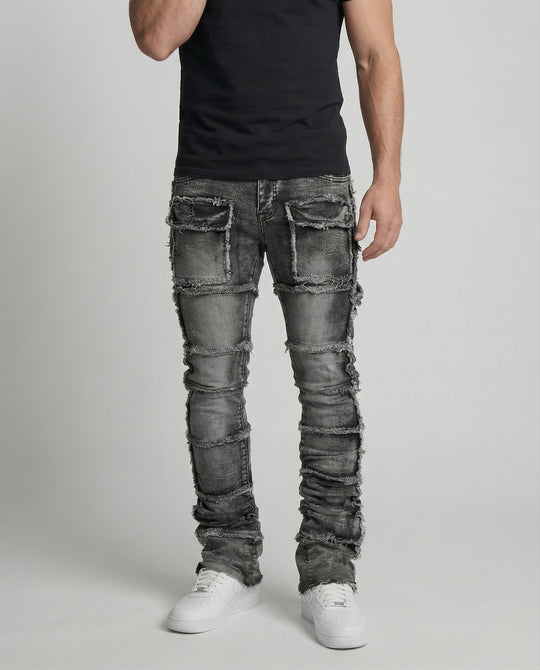Herren Slim Fit Jeans mit Cargotaschen