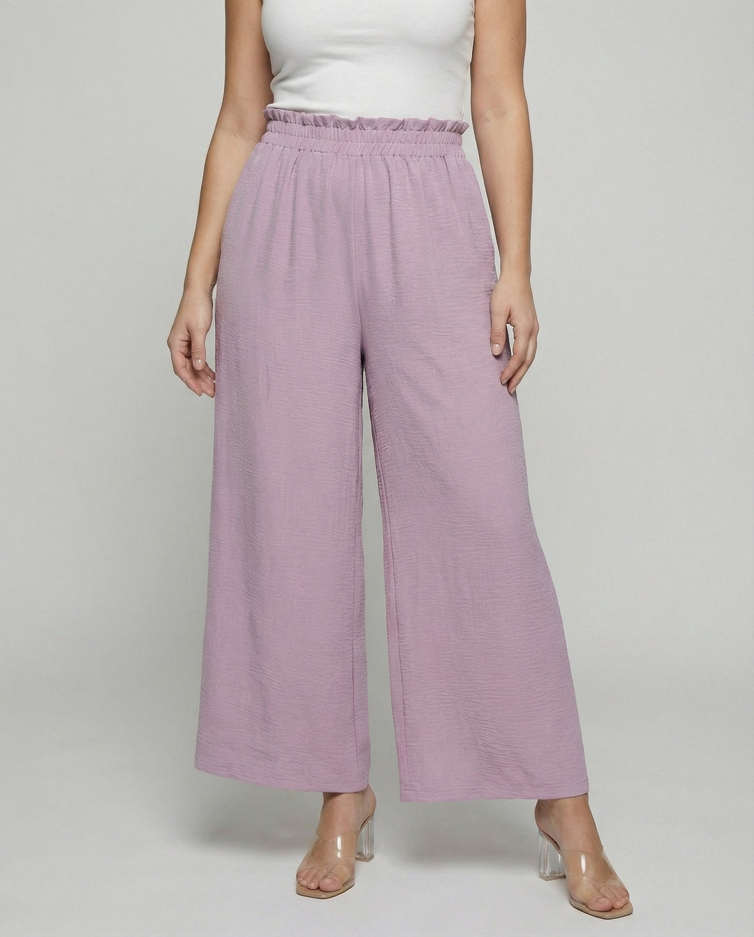 Damen Culotte-Hosen mit weitem Bein und elastischem Bund R&B