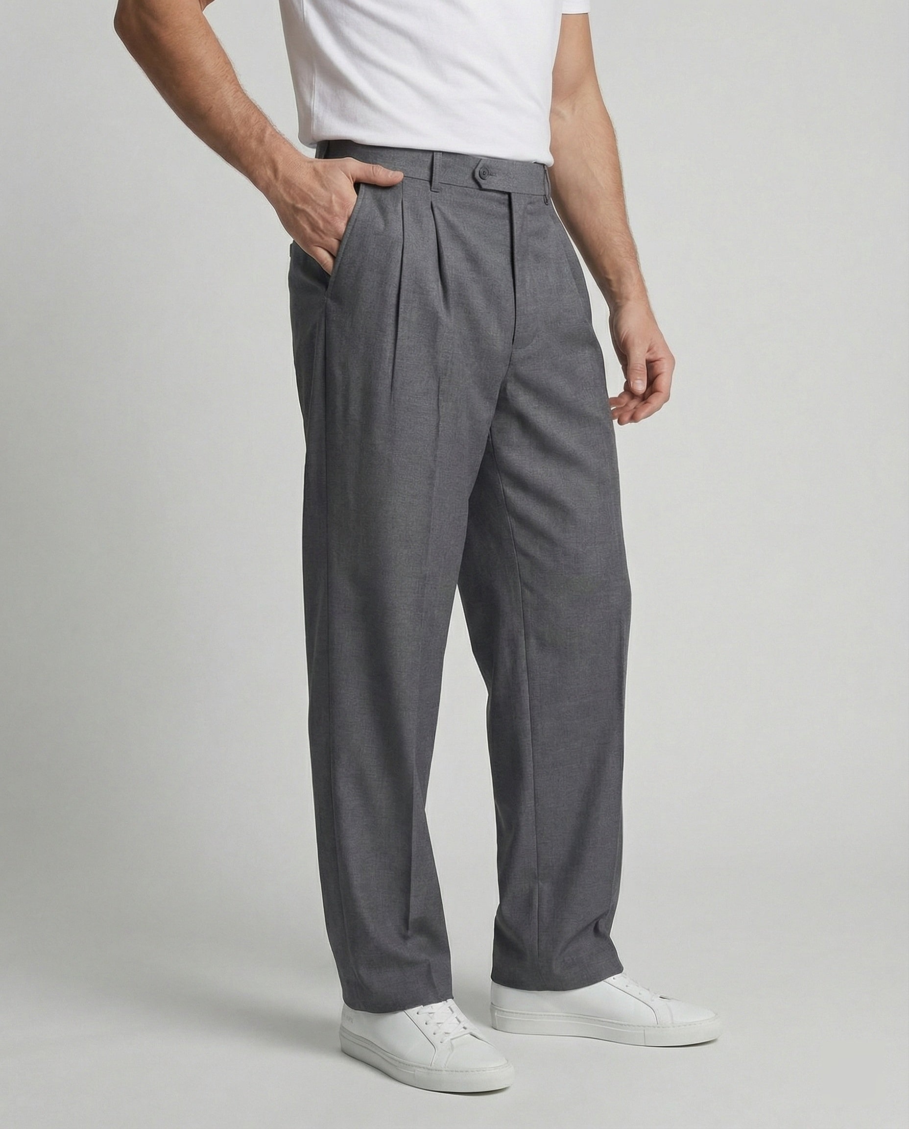 Freizeitkleidung Herren Bundfaltenhose Weit