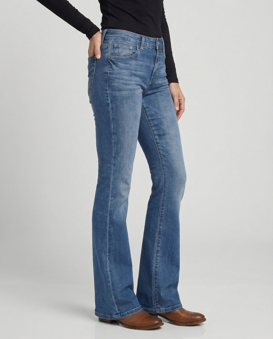 Damen High Waist Jeans ausgestellt mit Stretch