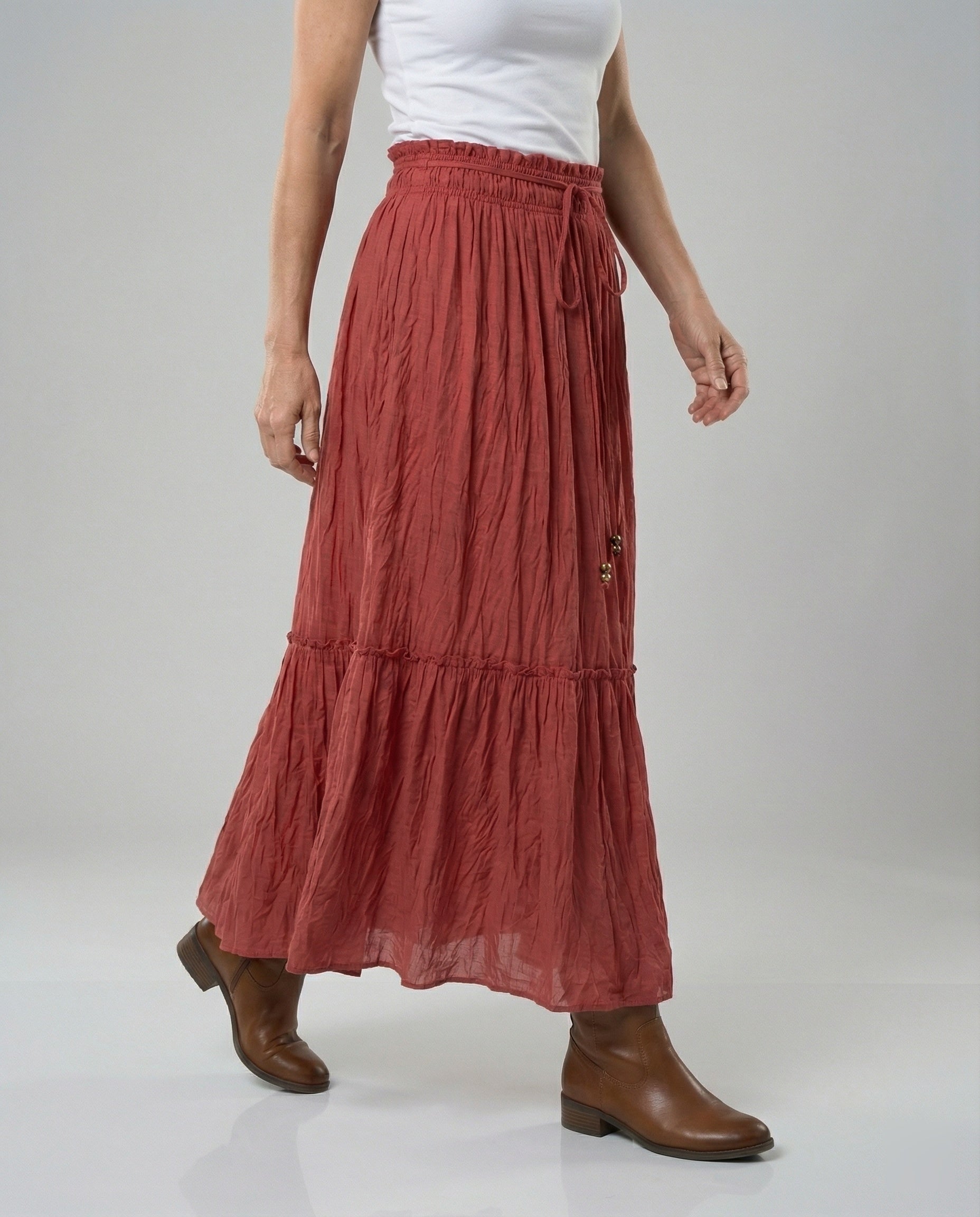 Damen Maxirock Stufen