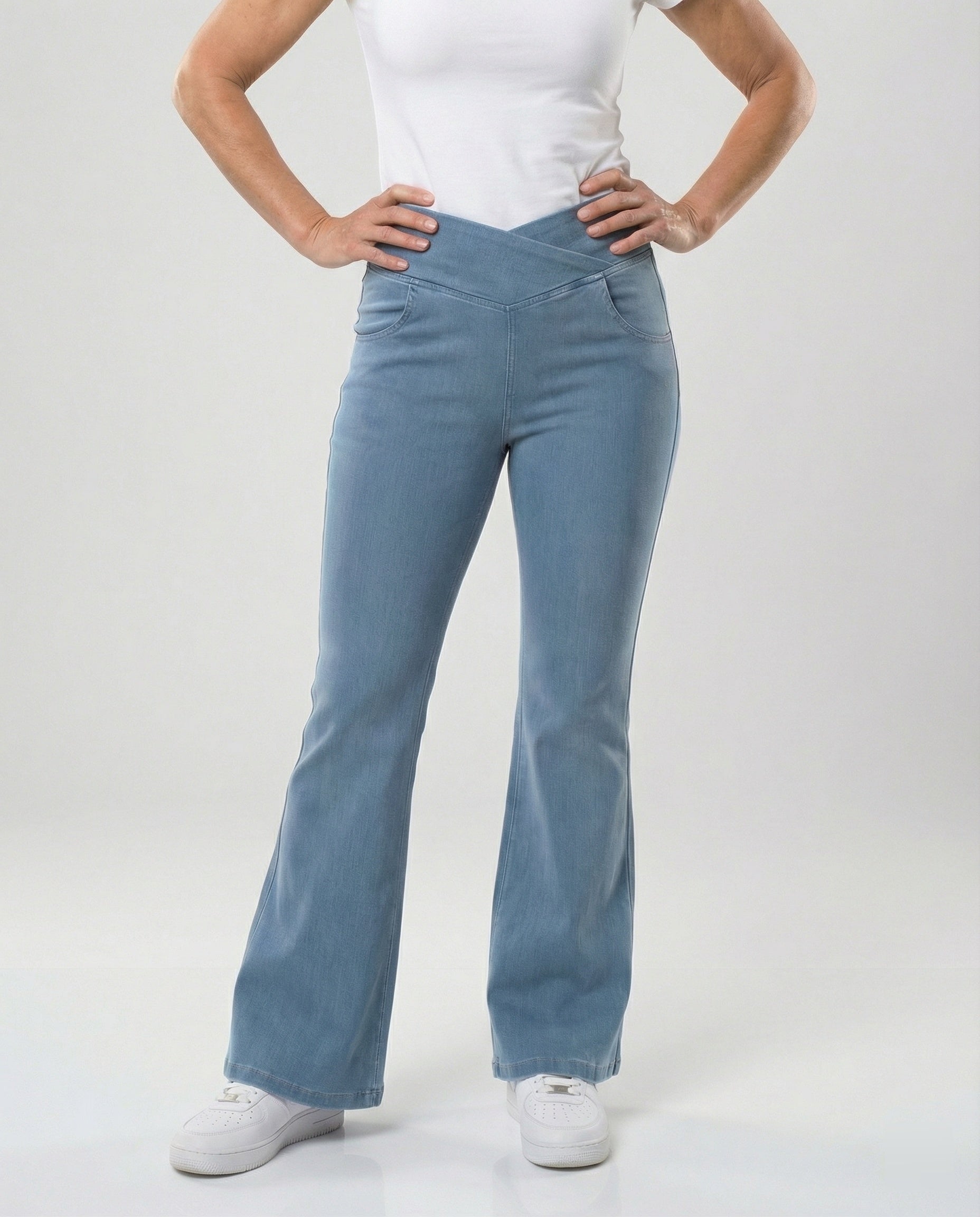 Damen Schlaghose High Waist aus Stretch Denim