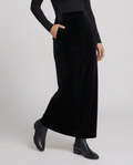 Satinrock Schwarz Damen Maxi aus hochwertigem Material
