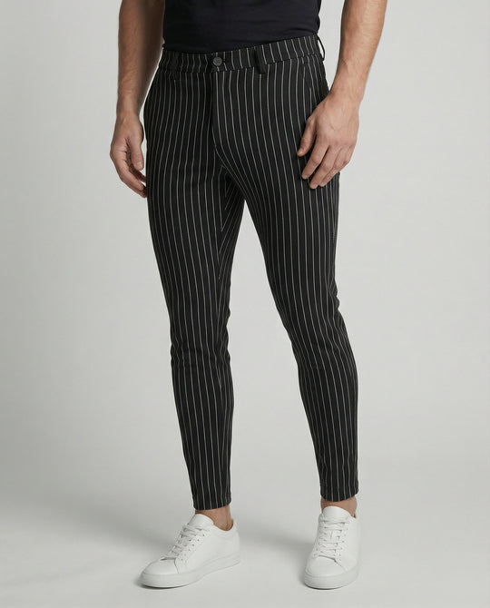 Herren stylische und bequeme Slim-Fit Hose mit gestreiftem Design R&B