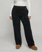 Damen kuschelige Fleece-Hose mit weitem Schnitt