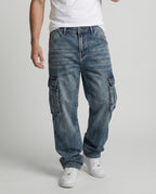 Herren Cargo Jeans weit mit Taschen