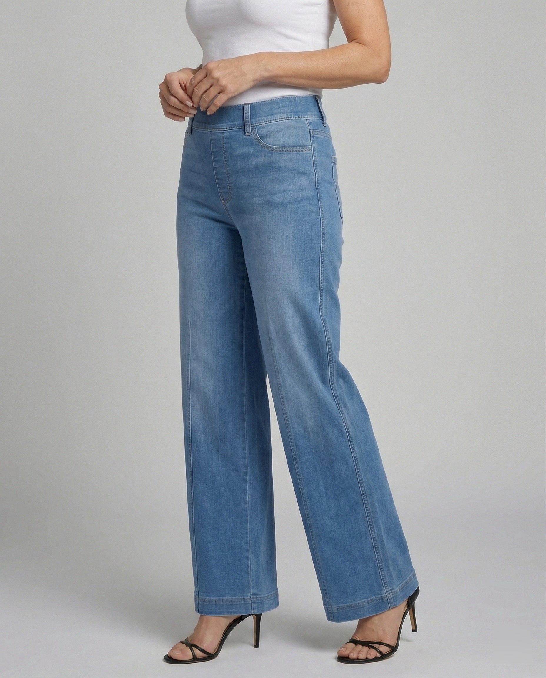 Damen Palazzo Jeans High Waist