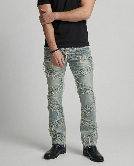 Herren Jeans Destroyed Look gerade