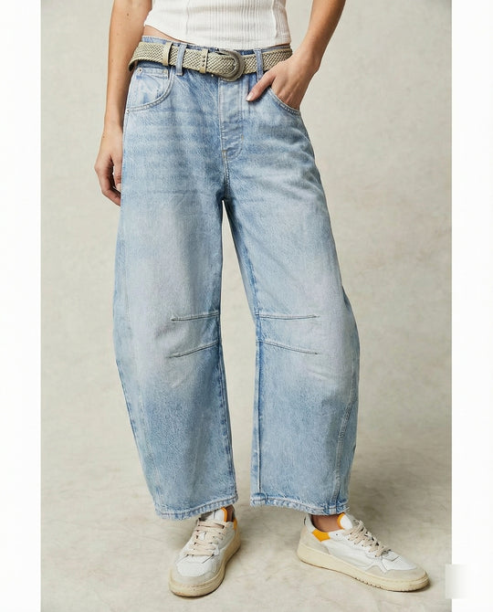 Damen Jeans weit Damen High Waist