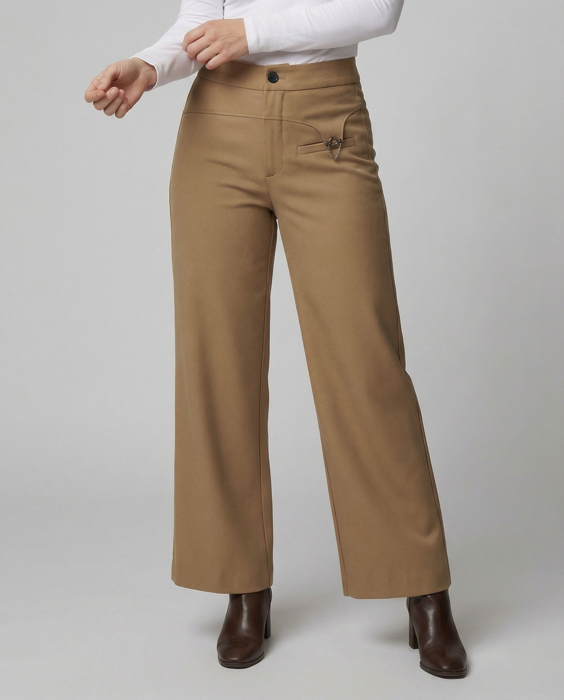 Damen Cropped Jeans weit geschnitten