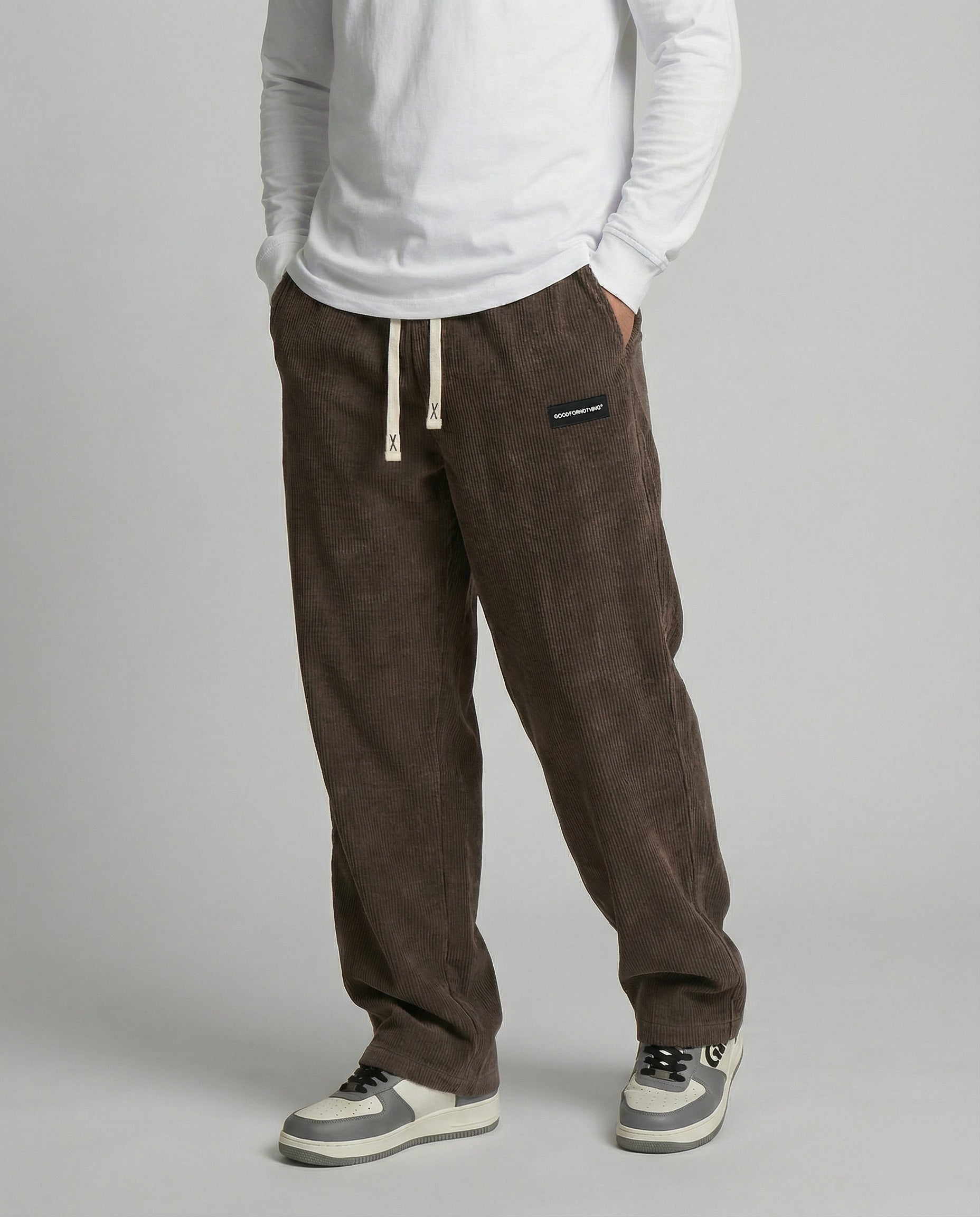 Herren Cordhose weit mit Kordelzug