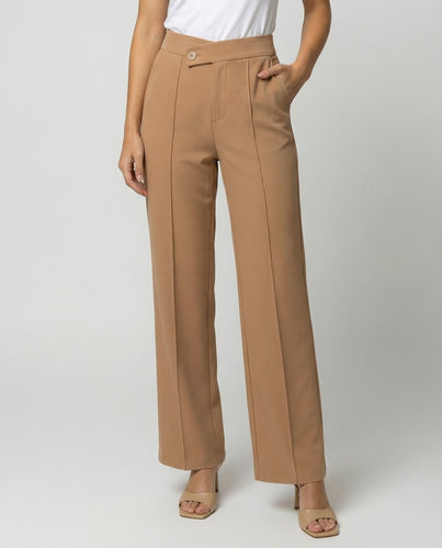 Damen Hochbund Anzughose Damen mit Knopfdetails