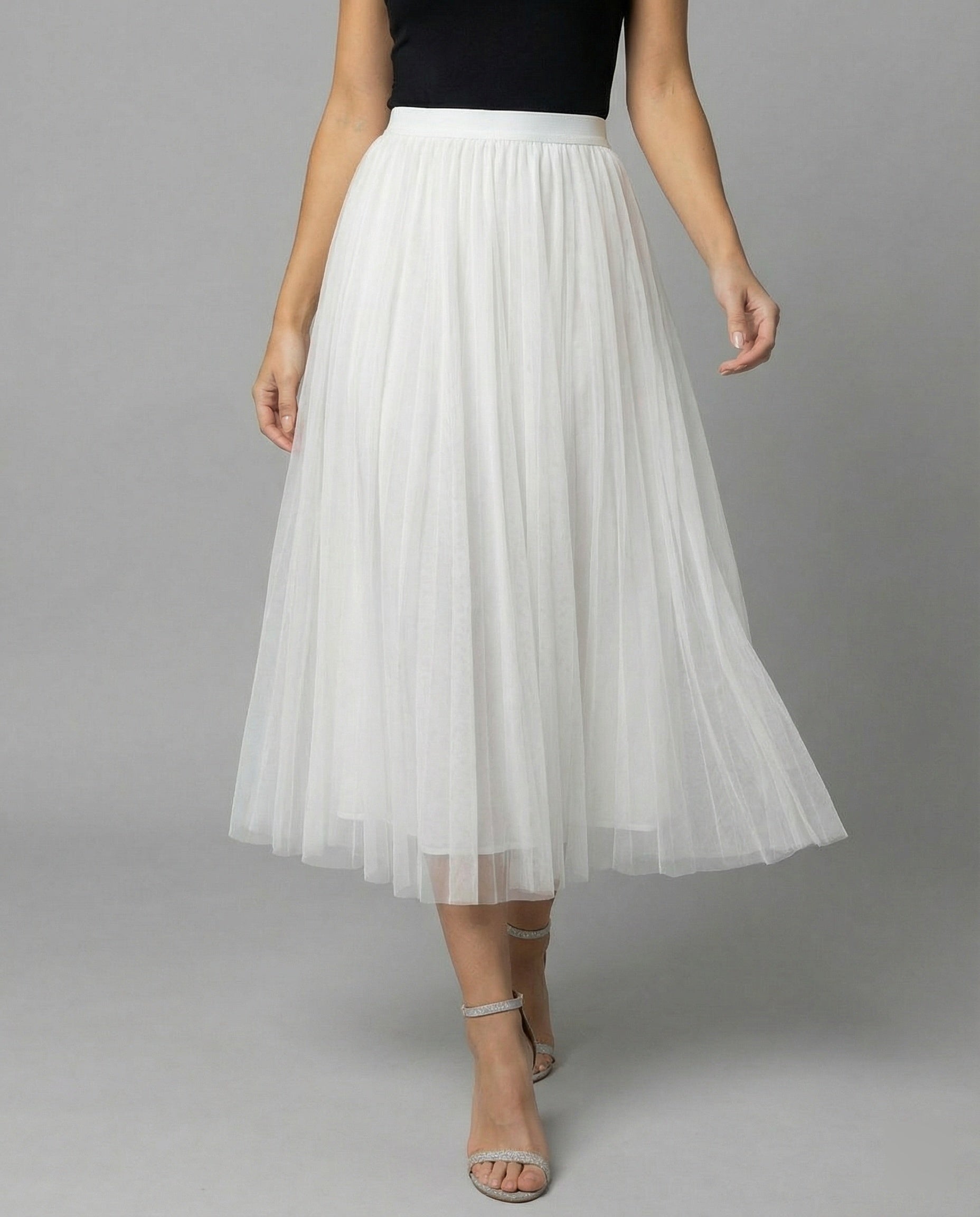 langer, bauschiger Tutu-Tüllrock, fließend, trapezförmig, für Damen, lässig, weich