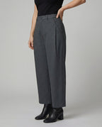 Damen Weite Anzughose High Waist mit eleganten Falten