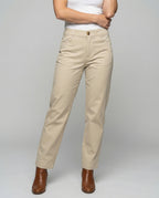 Damen Chino Stoffhose mit elastischem Bund und Seitentaschen