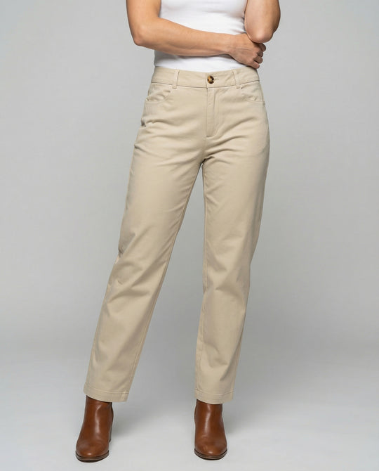 Damen Chino Stoffhose mit elastischem Bund und Seitentaschen