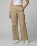 Damen Weite Hosen High Waist mit Stoffgürtel