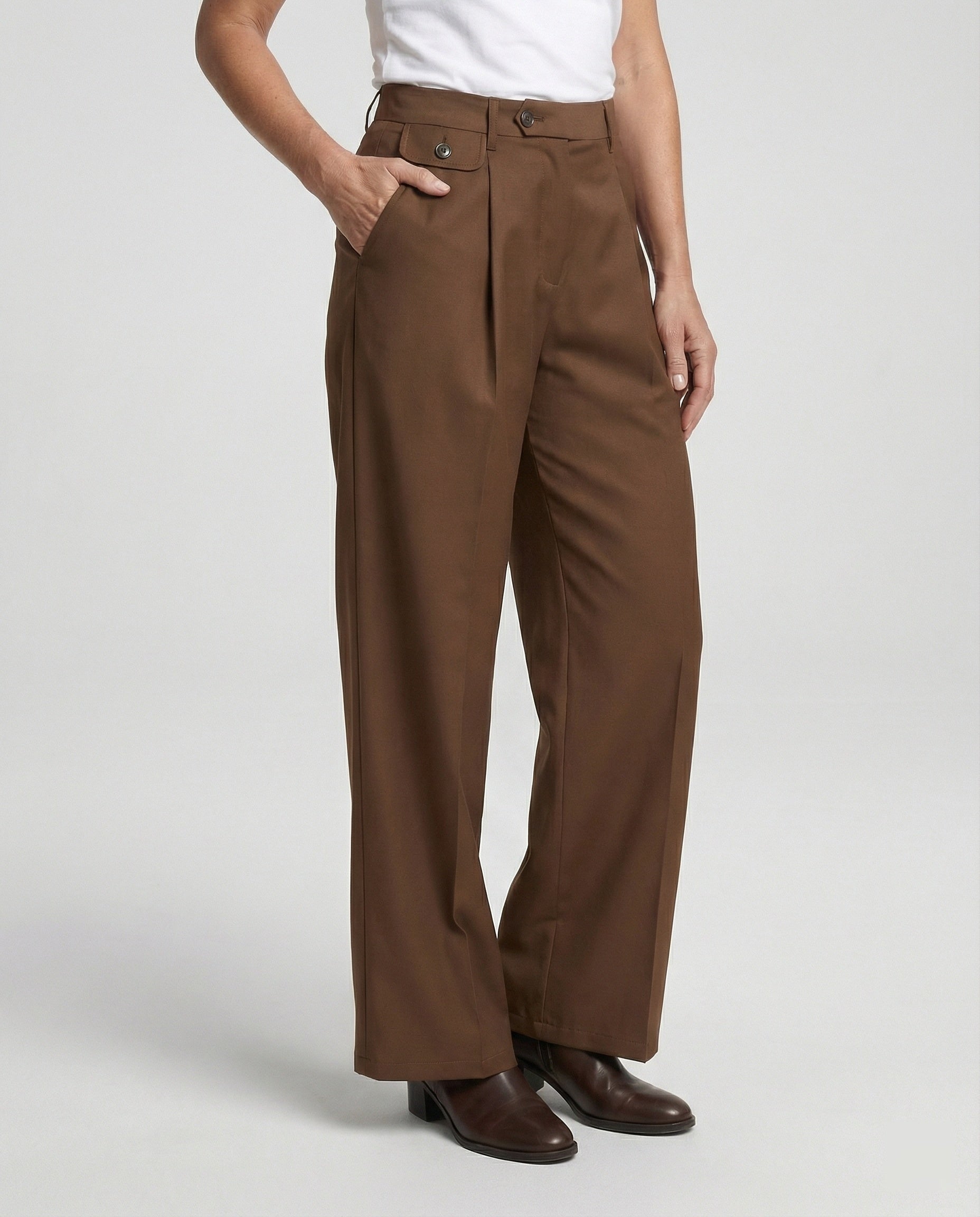 Freizeitkleidung Damen High Waist Stoffhose