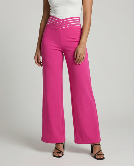 Damen Weit geschnittene Palazzo-Hose mit trendigen Cut-Outs R&B