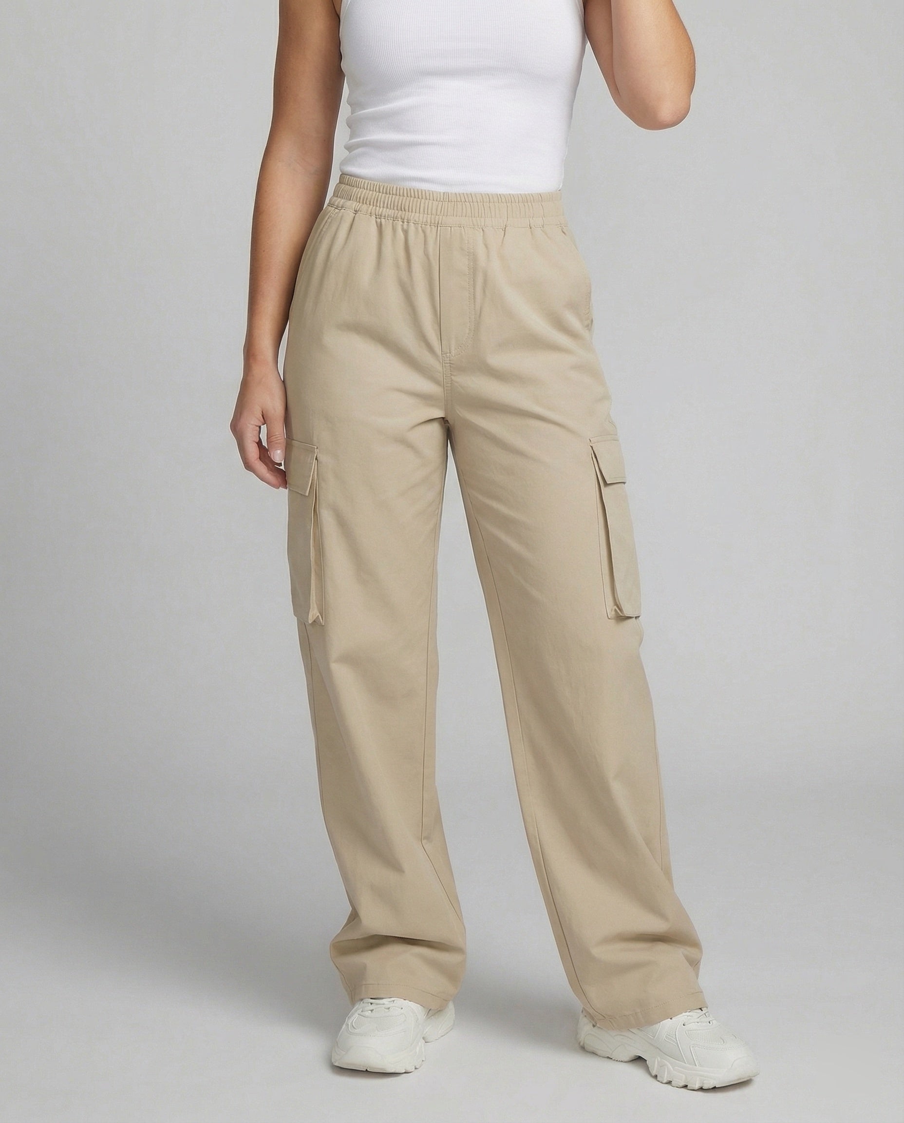 Damen Cargo-Hose mit elastischem Bund und praktischen Seitentaschen R&B
