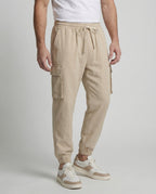 Herren Cargo-Jogginghose mit seitlichen Reißverschlusstaschen und elastischem Bund R&B