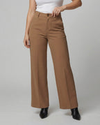 Damen Weite Stoffhose High Waist