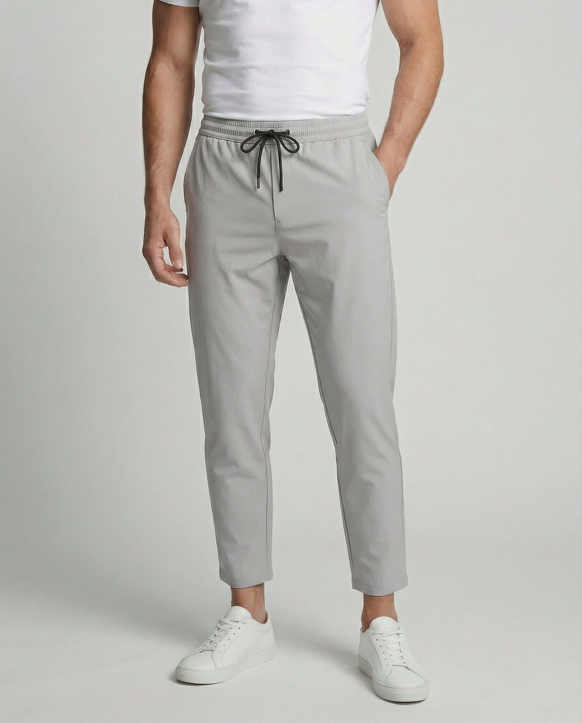 Herren leichte Freizeit-Hose mit verstellbarem Bund und modernen Seitentaschen