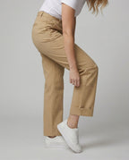 Damen weite Stoffhose mit elastischem Bund