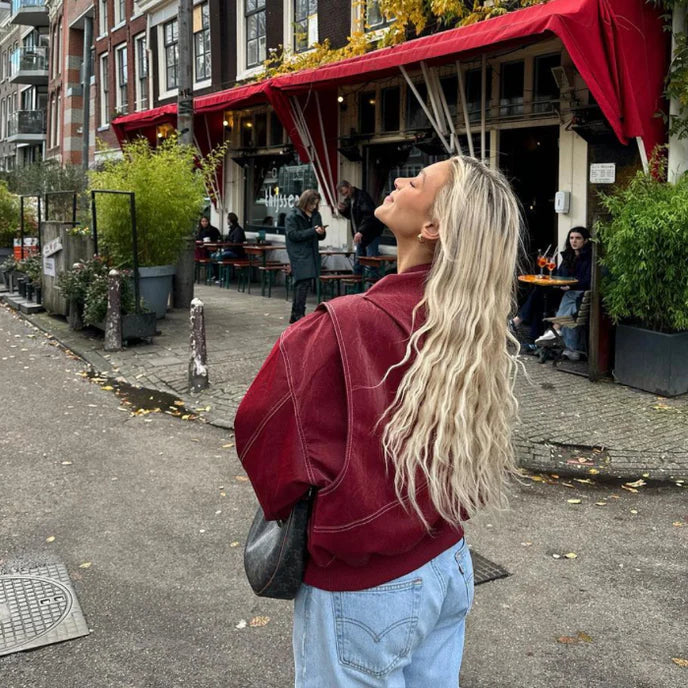 Rote Oversize jacke